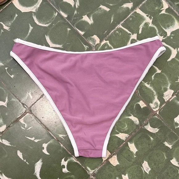 Acacia Swimwear Leopard Print Bikini Bottom with White Trim - Picture 3 of 3